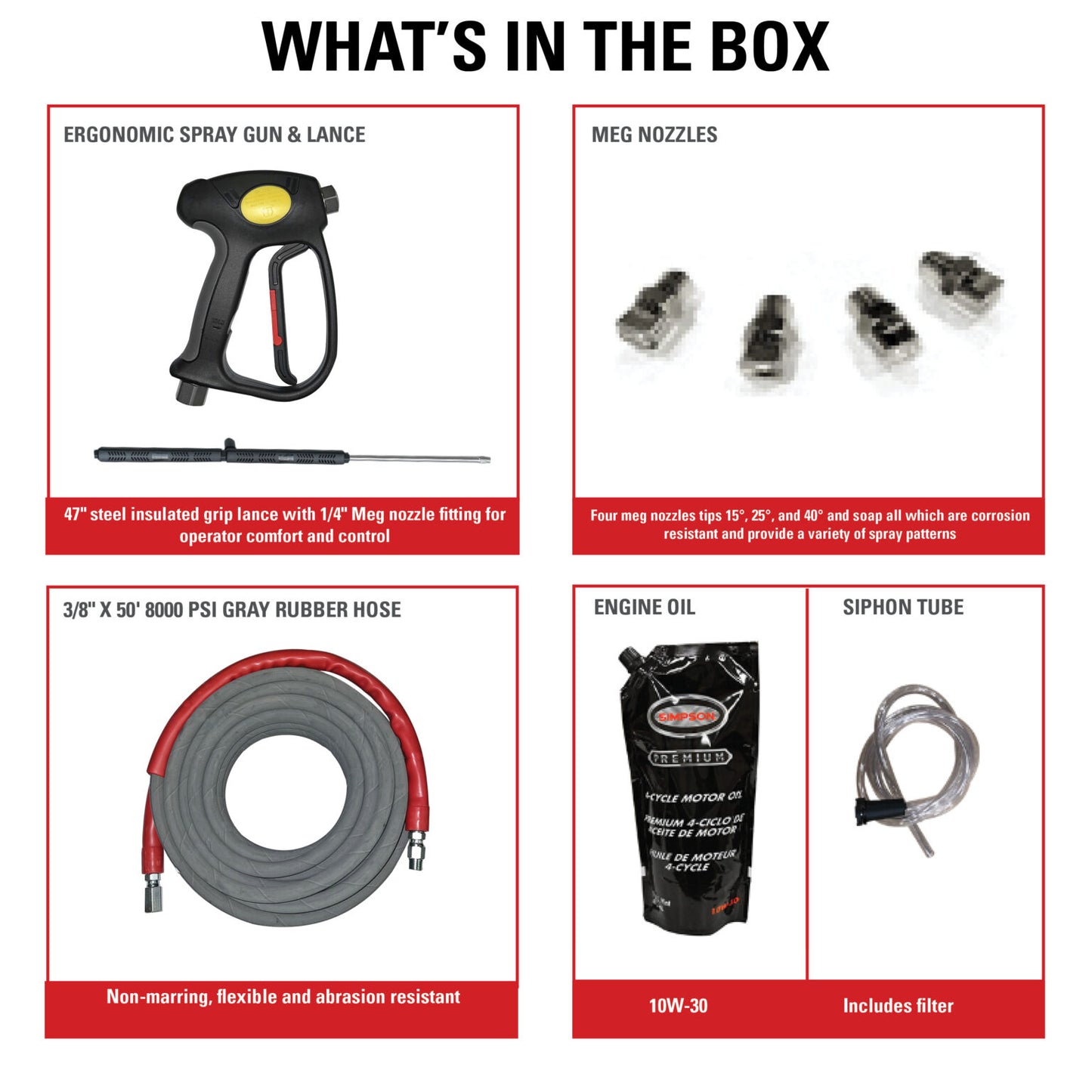 SIMPSON SuperPro Roll-Cage SW5050HUGL 5000 PSI at 5.0 GPM HONDA® GX690 with a UDOR® Industrial Triplex Pump Cold Water Professional Gear Drive Gas Pressure Washer- PowerGen USA