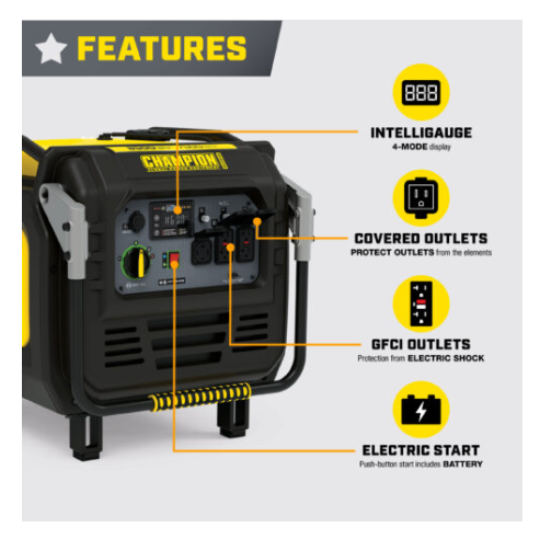 Champion 201509 8500W Electric Start Inverter with CO Shield® - PowerGen USA