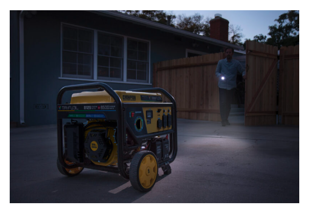 Champion 201169 Champion 6500W Electric Start Tri-Fuel Generator with CO Shield® – Model #201169 – Runs on Gas