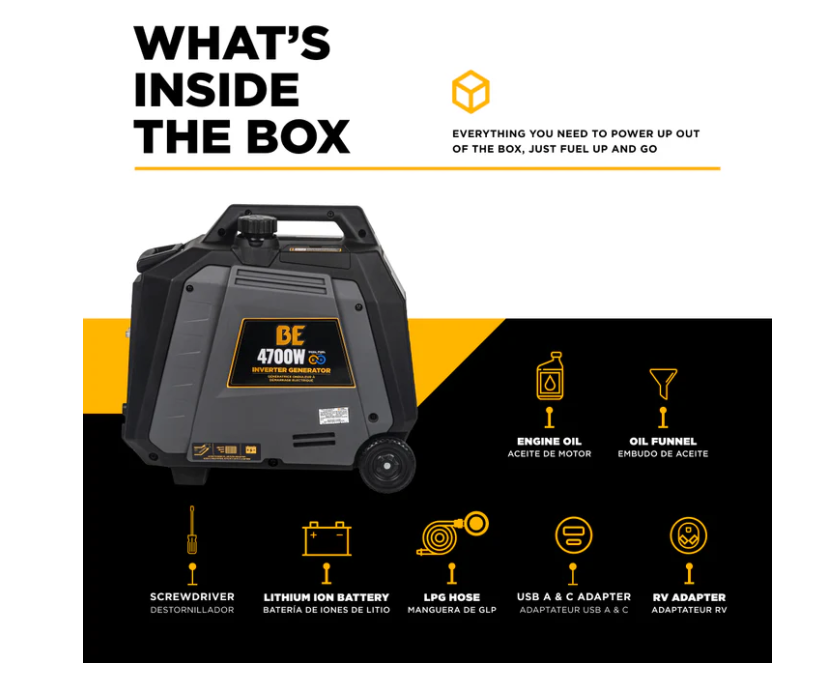 BE Power Equipment 4,700 Watt Digital Inverter Generator (BE4700ID)
