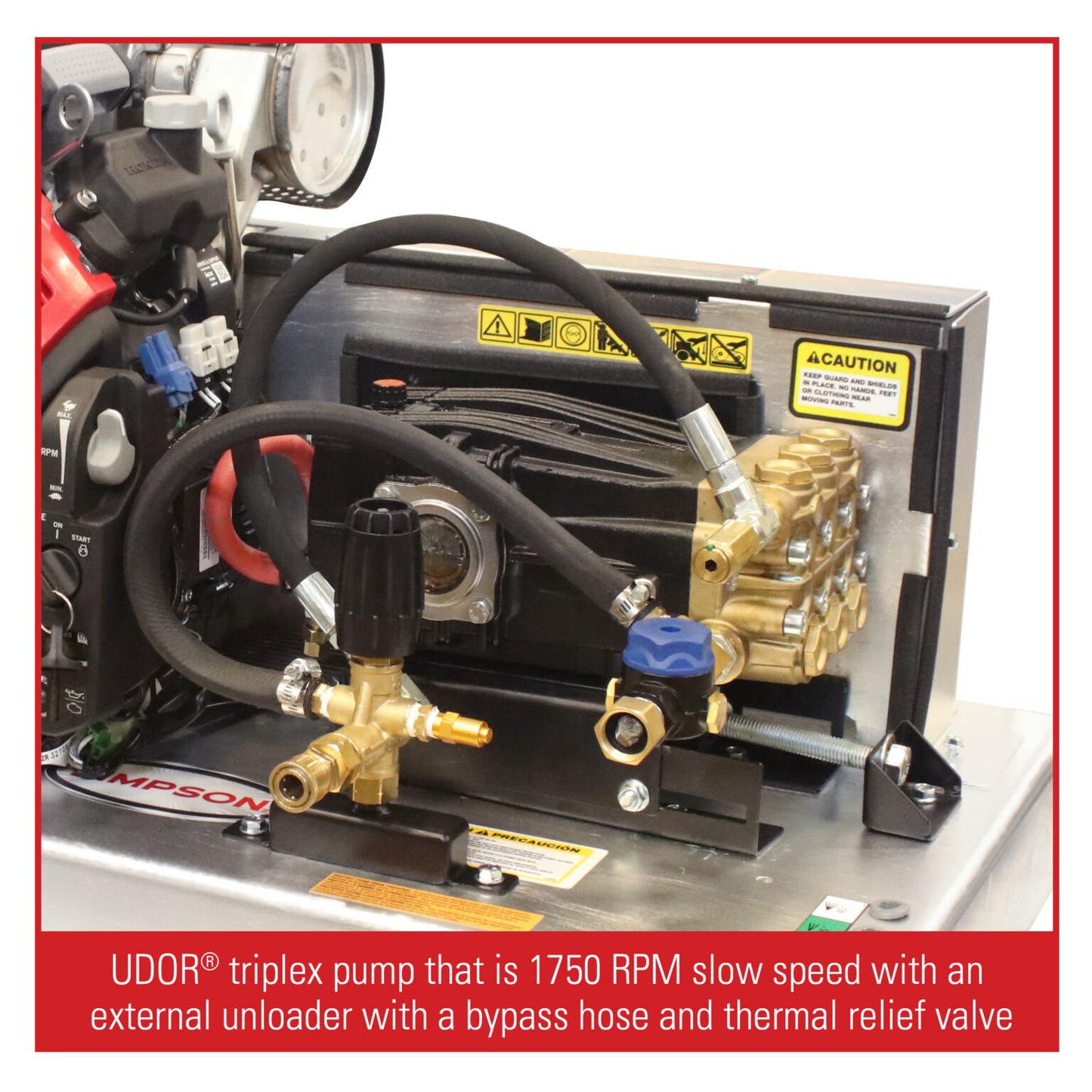SIMPSON Truck Mount Series TM2810241E 2800 PSI at 10.0 GPM CRX® 750 with UDOR® Triplex Plunger Pump Cold Water Gas Industrial Pressure Washer- PowerGen USA