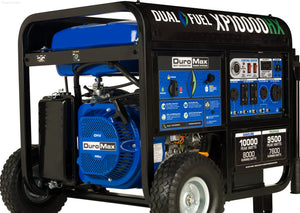 Dual Fuel Hybrid - DuroMax XP10000HX 10,000 Watt Dual Fuel Portable Home Power Backup HX Generator W/ CO Alert