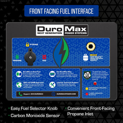 Dual Fuel Hybrid - DuroMax XP10000HX 10,000 Watt Dual Fuel Portable Home Power Backup HX Generator W/ CO Alert
