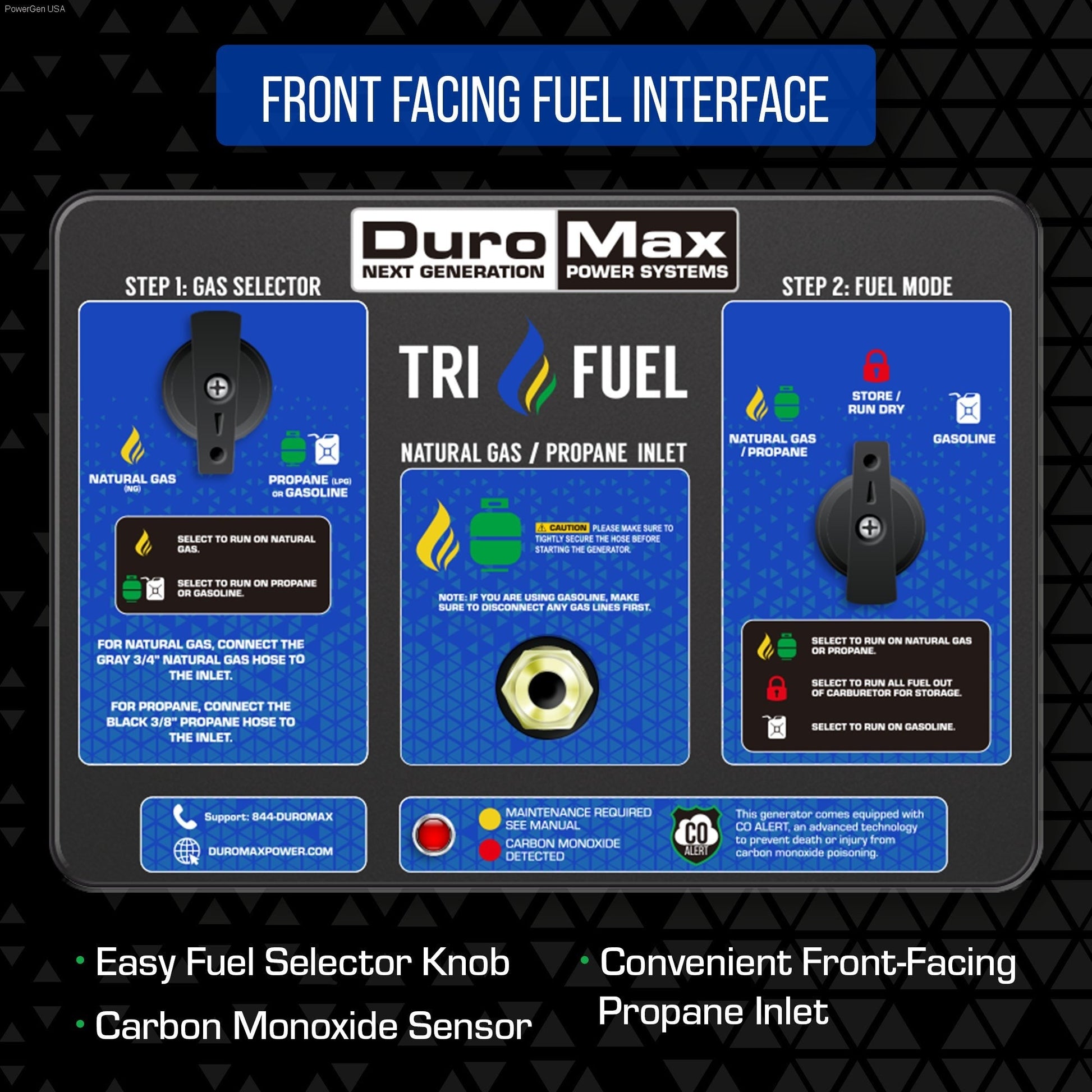 Dual Fuel Hybrid - DuroMax XP13000HXT 13,000 Watt Tri Fuel Portable Home Power Backup HXT Generator W/ CO Alert