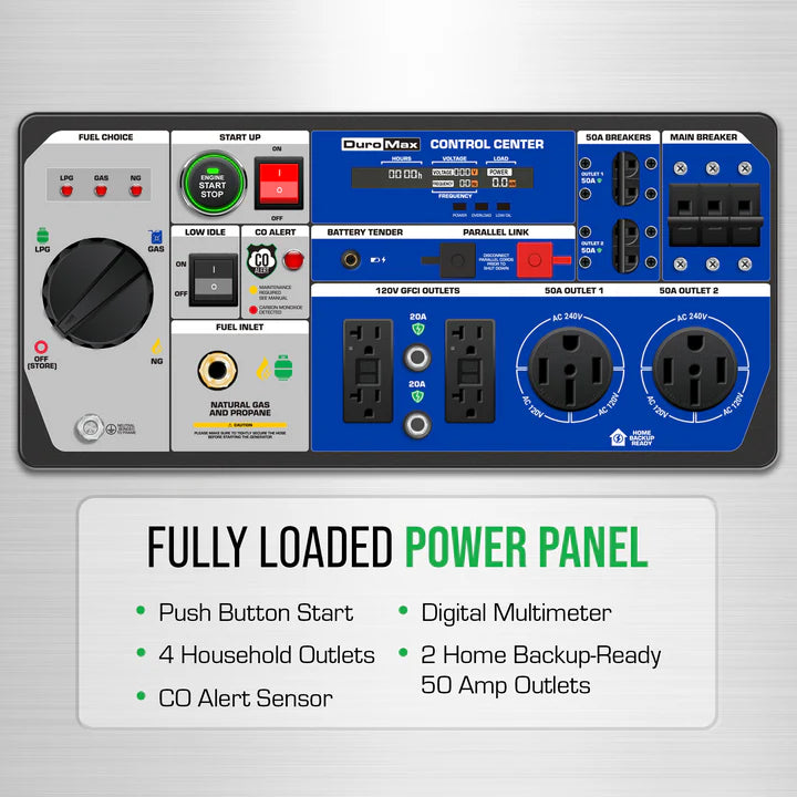 DuroMax XP16000iHT 16,000 Watt Tri Fuel Portable HT Inverter Generator w/ CO Alert - PowerGen USA