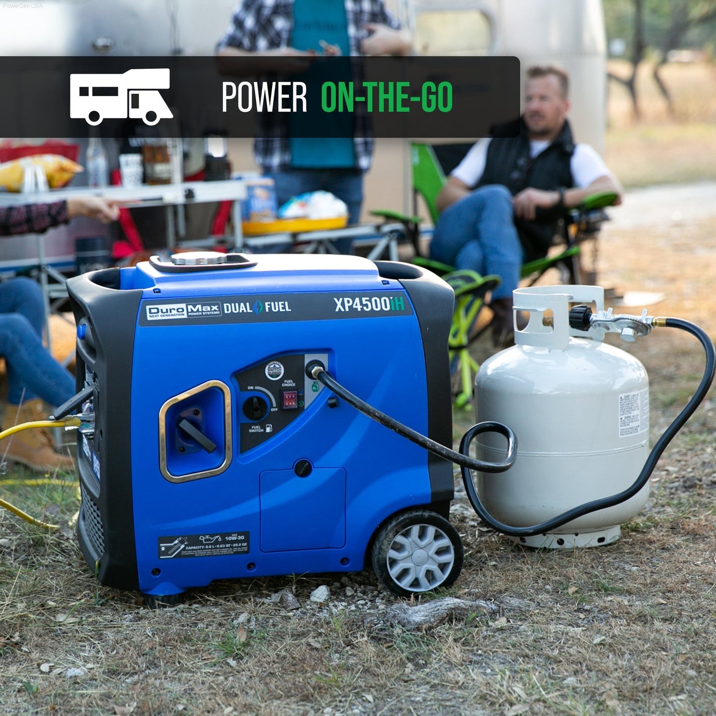 Dual Fuel Hybrid - DuroMax XP4500iH 4,500 Watt Dual Fuel Portable Inverter Generator W/ CO Alert