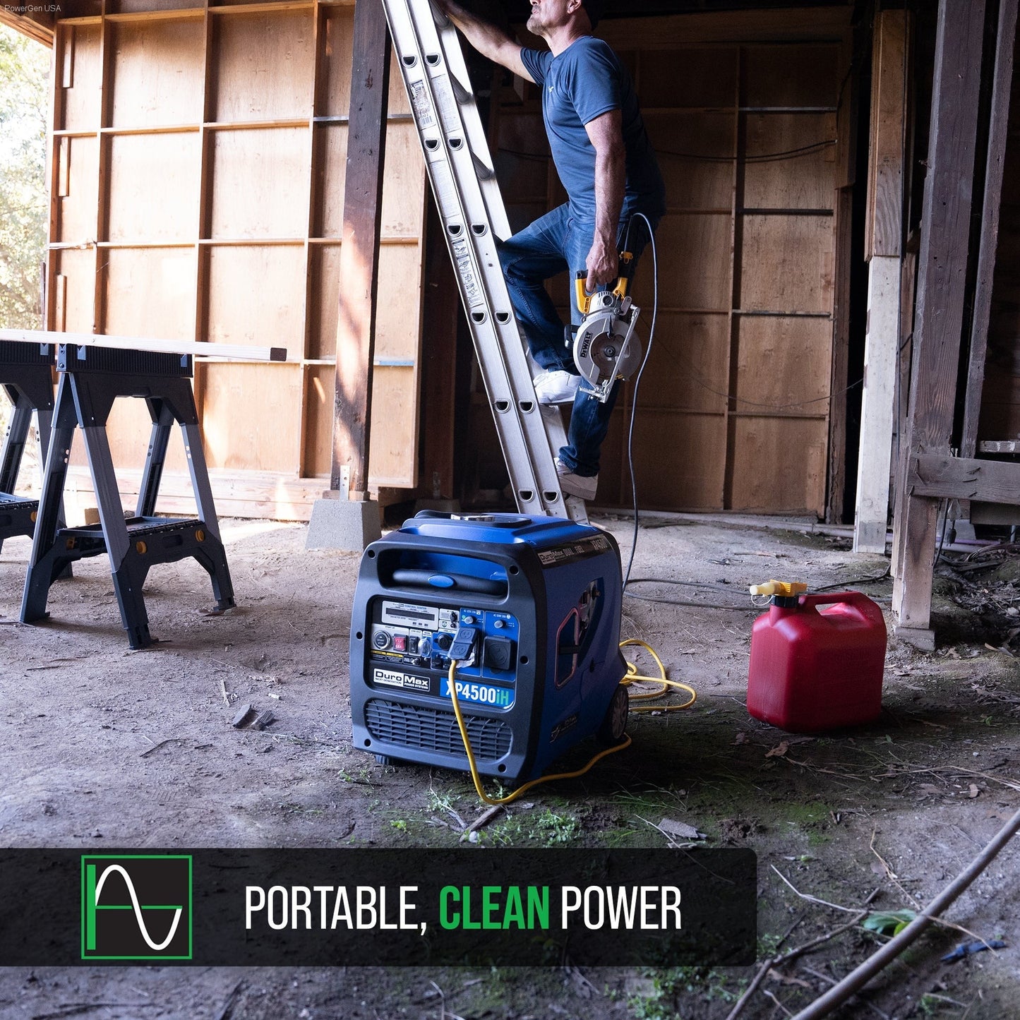 Portable Inverter Generator with CO Alert