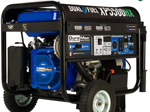 Dual Fuel Hybrid - DuroMax XP5500HX 5,500 Watt Dual Fuel Portable HX Generator W/ CO Alert