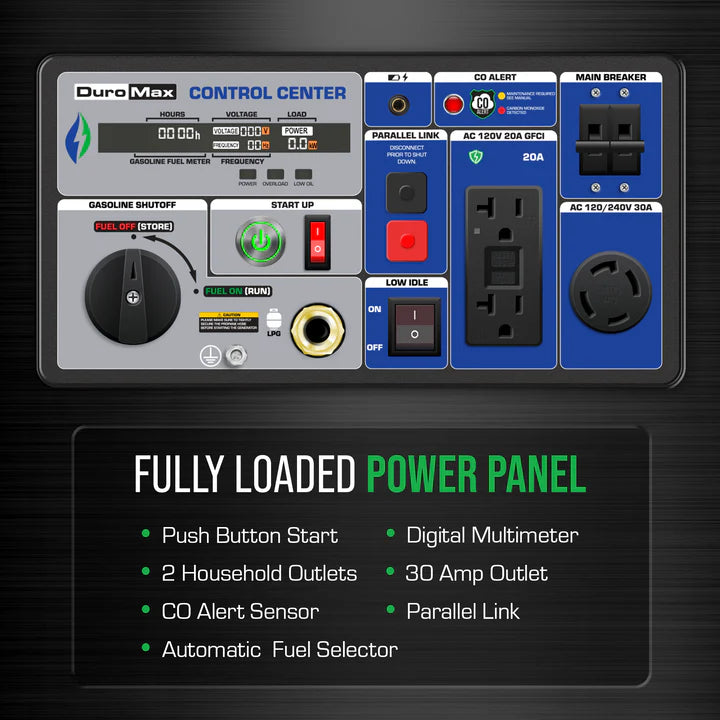 DuroMax XP7000iHT 7,000 Watt Portable iHT Dual Fuel Inverter Generator w/ CO Alert - PowerGen USA