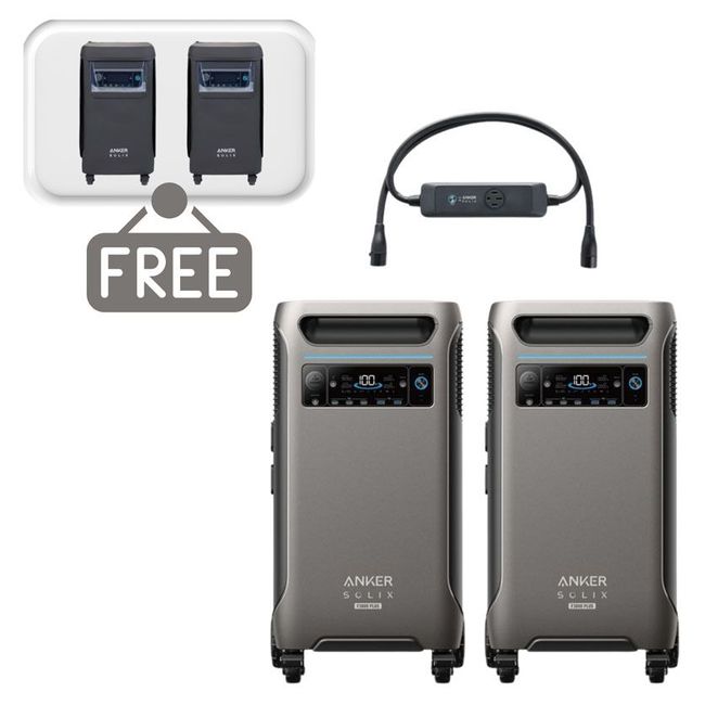 2x Anker SOLIX F3800 Plus 12 kW Double Power Hub Kit