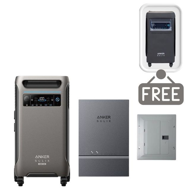 Anker SOLIX F3800 Plus + Automatic Home Power Panel + Sub-panel - Includes FREE Protective Cover