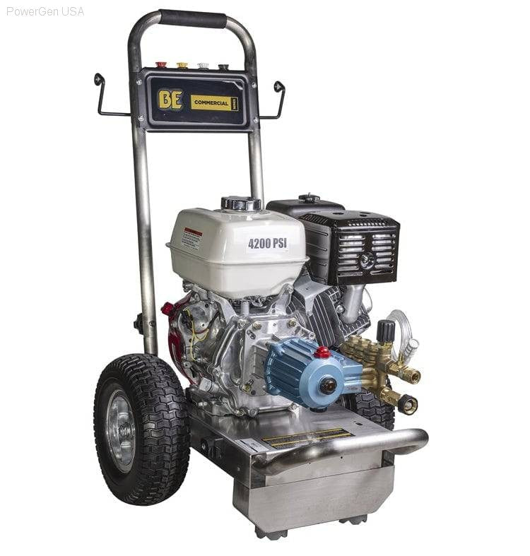 Pressure Washers - BE Power 4200 PSI  3.9 GPM Gas Pressure Washer With Honda GX390 Engine And CAT Triplex Pump