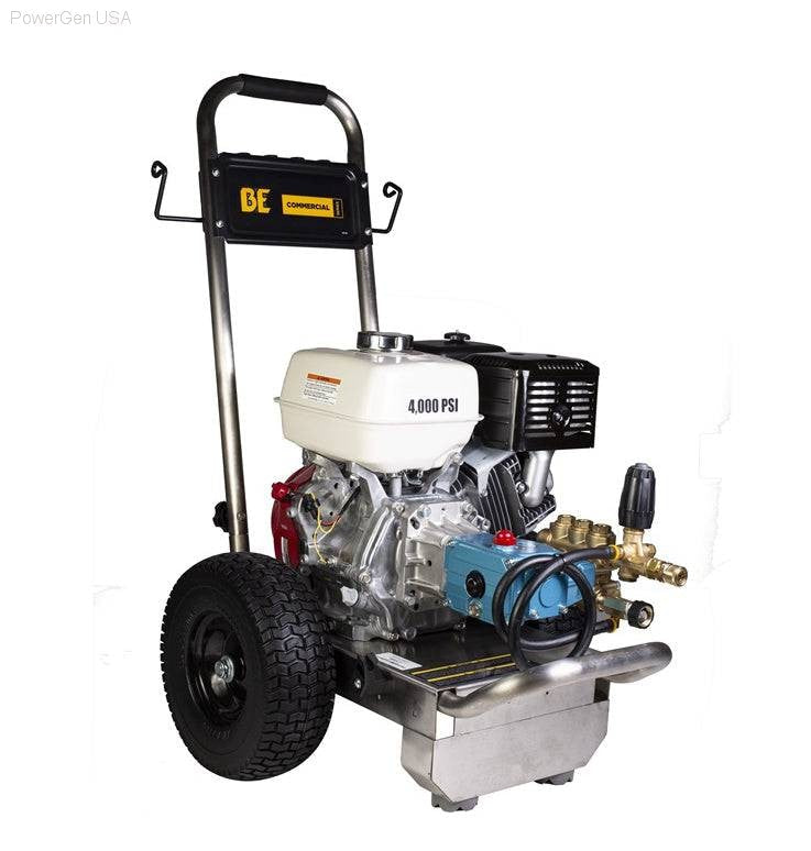 Pressure Washers - BE Power Equipment 4000 PSI 4.0 GPM Gas Pressure Washer With Honda GX390 Engine And CAT Triplex Pump