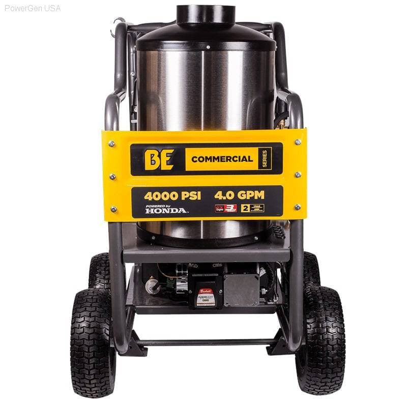 Pressure Washers - BE Power Equipment Commercial Series 4000 Psi 4 GPM 389cc Honda GX390 Engine Gas Hot Water Pressure Washer