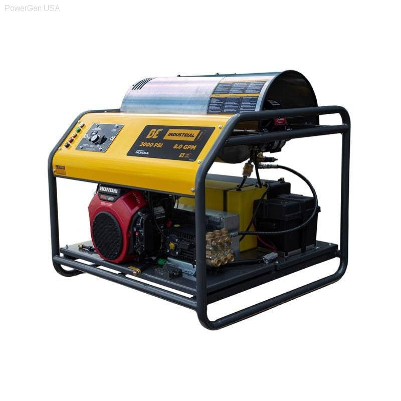 Pressure Washers - BE Power Equipment Industrial Series 3000 Psi 8.0 GPM 690cc Honda GX693 Engine Gas Skid Mount Hot Water Pressure Washer