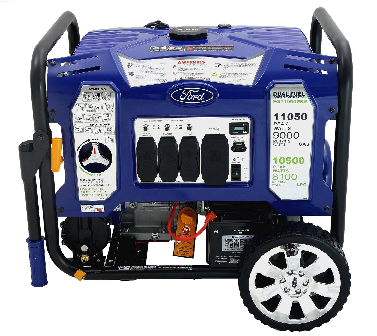 Dual Fuel Hybrid - Ford-FG11050PBE 11,050W Dual Fuel Portable Generator With Switch & Go Technology