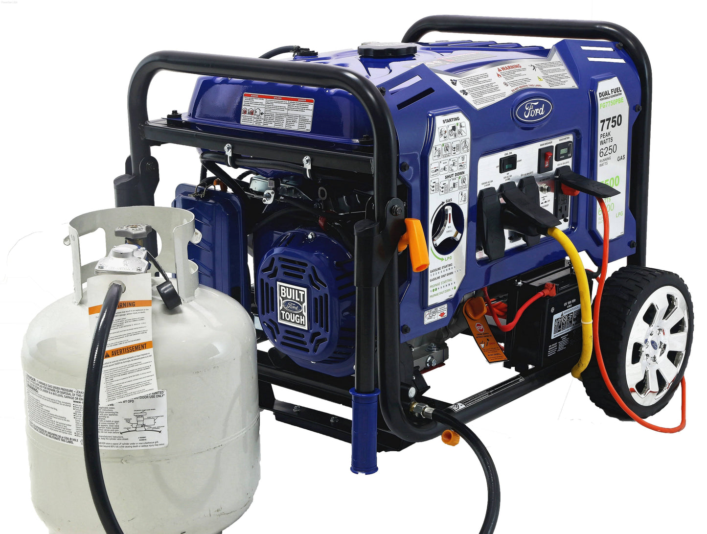 Dual Fuel Hybrid - Ford-FG7750PBE 7,750W Dual Fuel Portable Generator With Switch & Go Technology