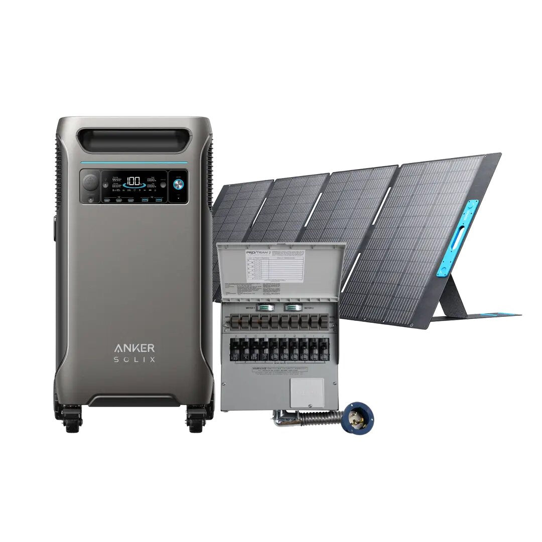 Anker SOLIX F3800 + Home Backup Kit (Transfer Switch + Cable) + 400W Solar Panel
