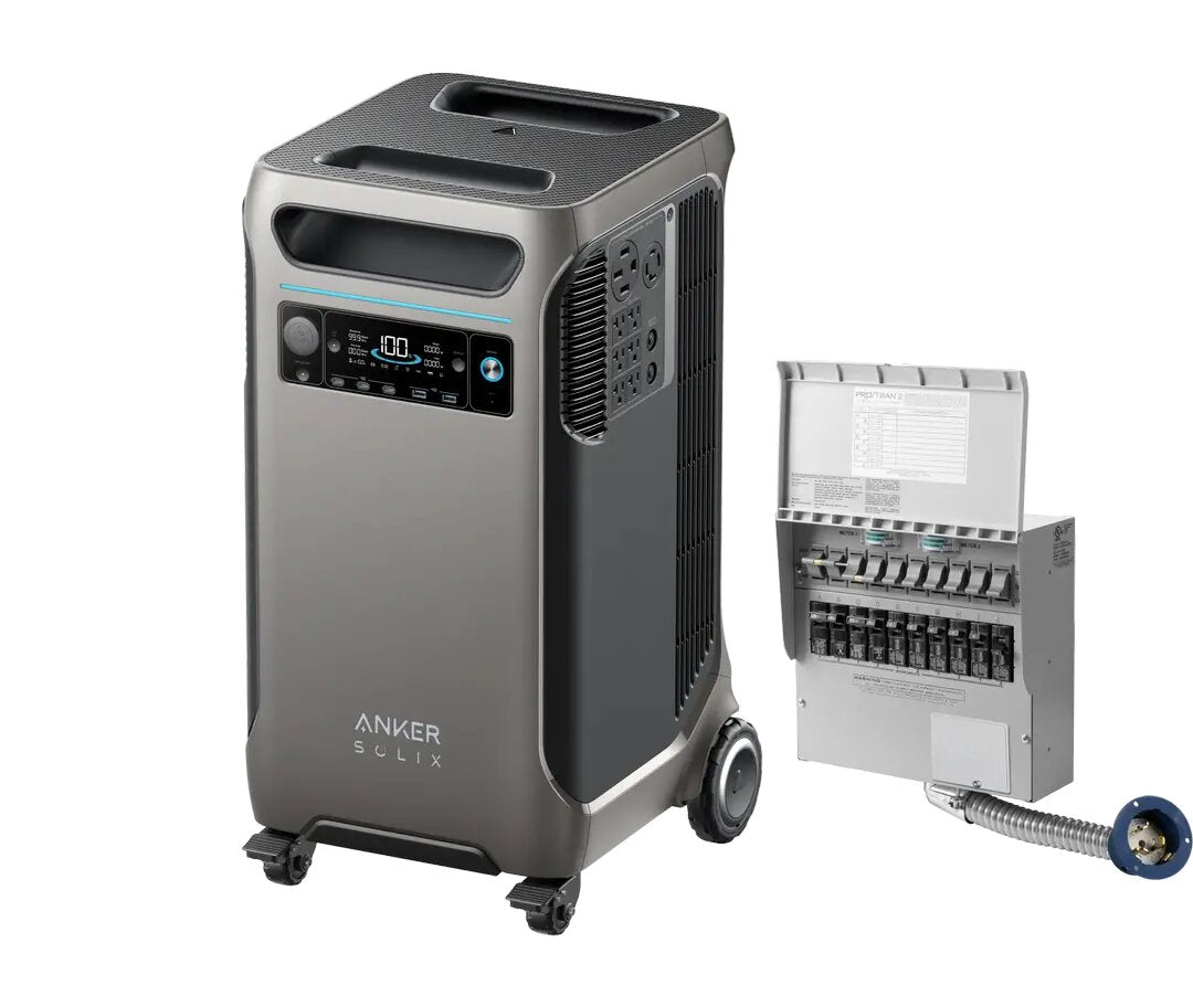 Anker SOLIX F3800 + Home Backup Kit (Transfer Switch + Cable) + 400W Solar Panel