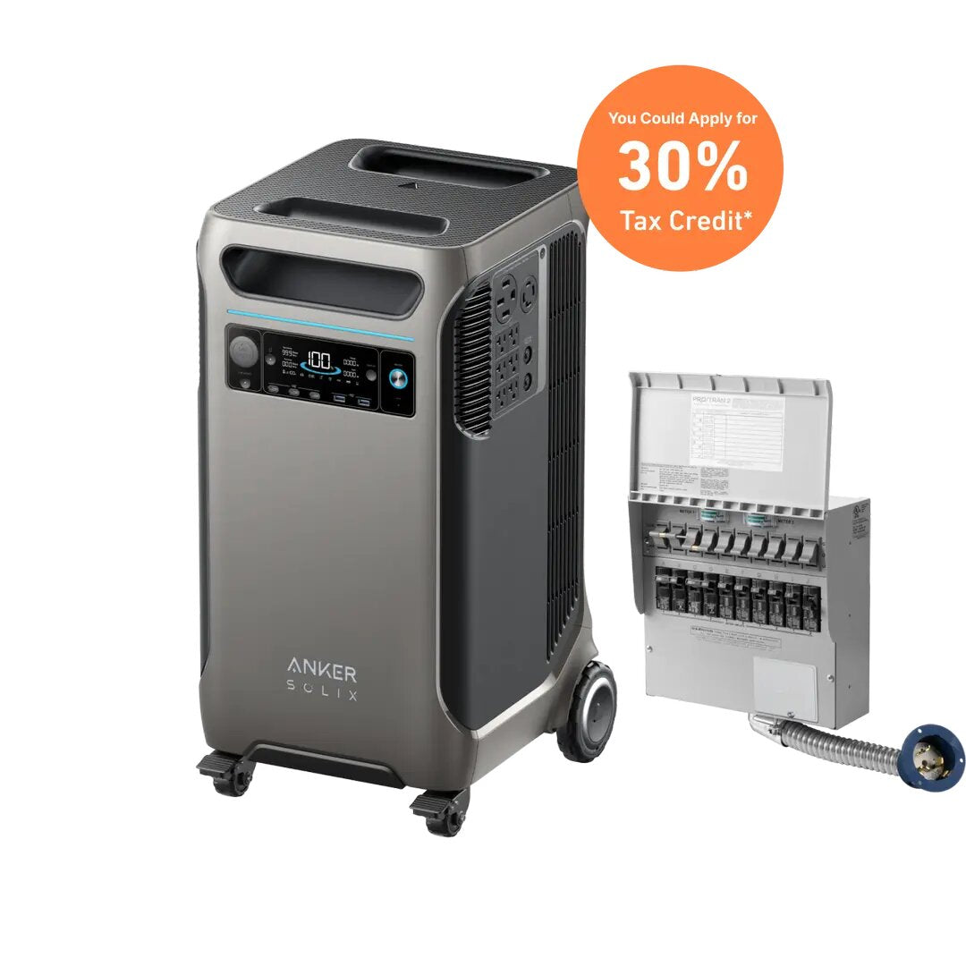 Anker SOLIX F3800 + Home Backup Kit (Transfer Switch + Cable) + 400W Solar Panel