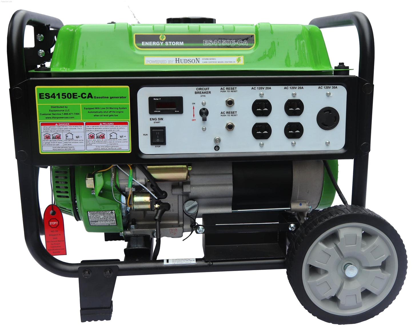 Gas Generators - LIFAN Power USA 3500-Watt Surge 3200 Watt Rated Electric Or Recoil Start Open Frame Generator -CARB
