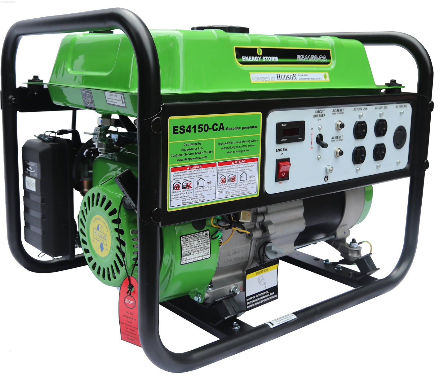 Gas Generators - LIFAN Power USA  3500-Watt Surge 3200 Watt Rated Recoil Start Open Frame Generator -CARB