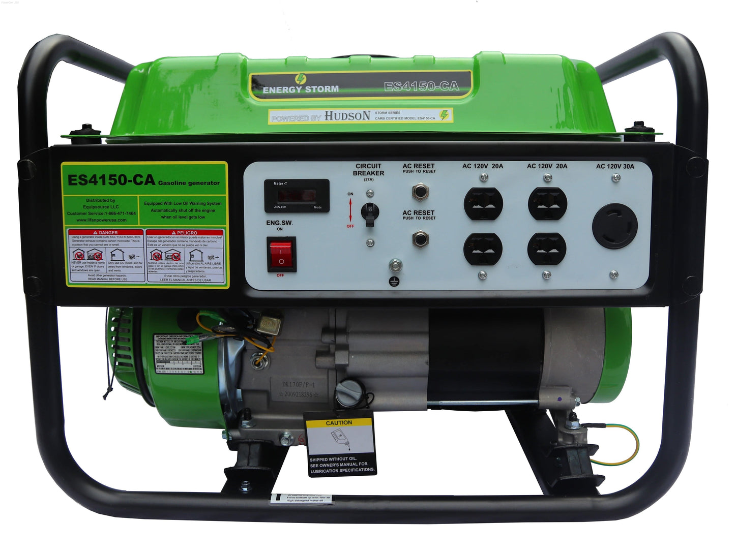 Gas Generators - LIFAN Power USA  3500-Watt Surge 3200 Watt Rated Recoil Start Open Frame Generator -CARB