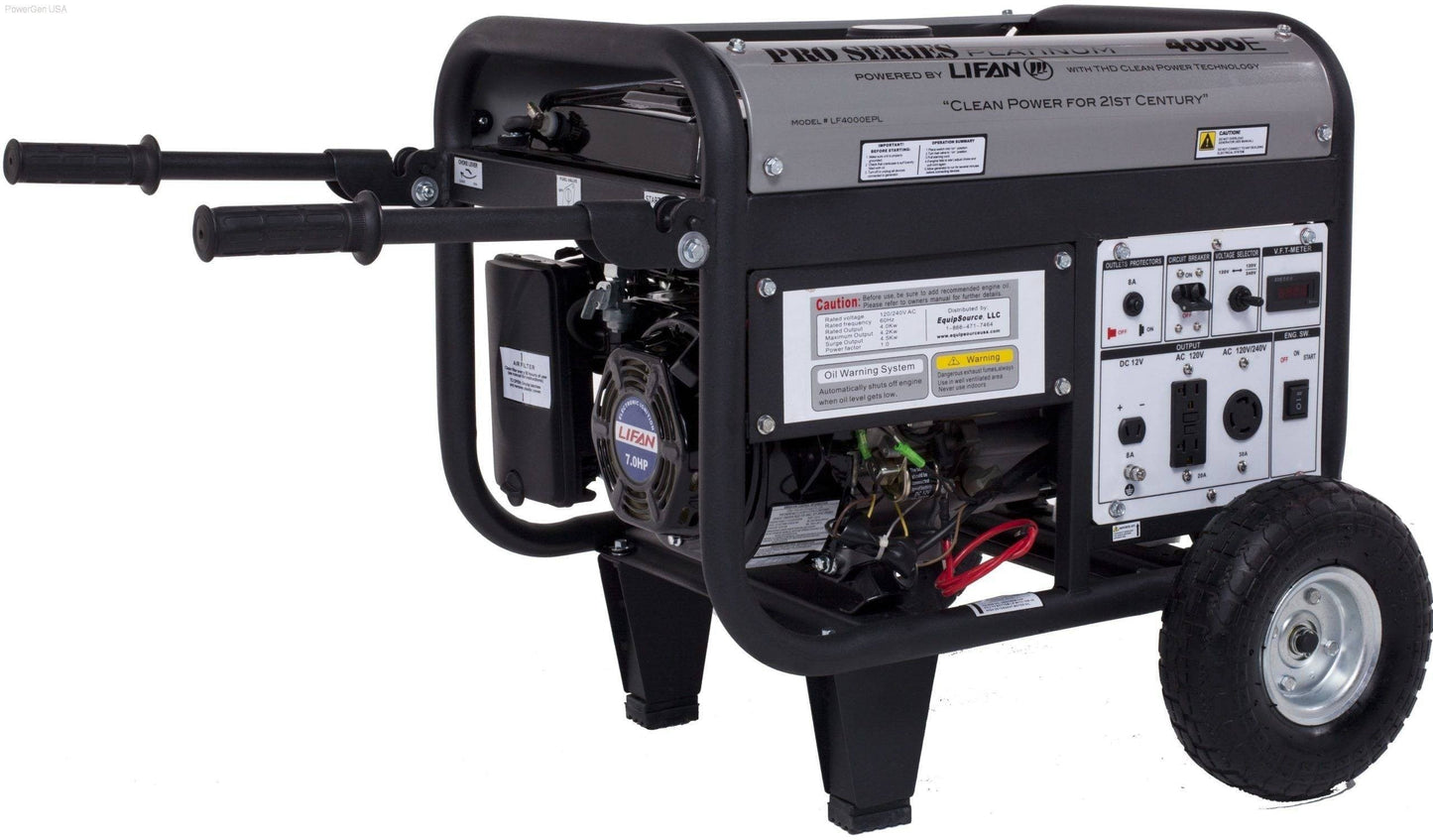 Gas Generators - LIFAN Power USA 4000w Platinum Generator - 7MHP W/Elect Start