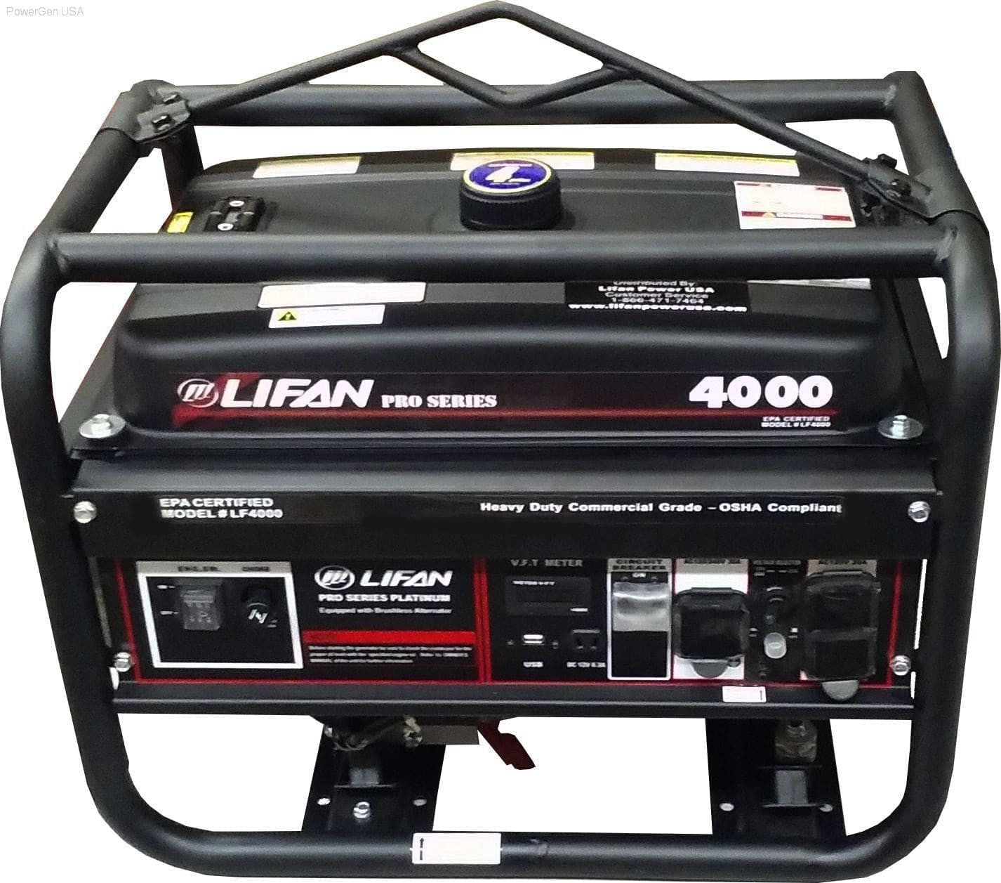Gas Generators - LIFAN Power USA 4000W Pro Generator - 7MHP W/Recoil Start CARB