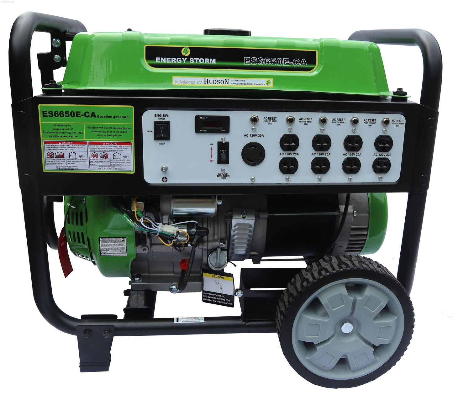 Gas Generators - LIFAN Power USA 6500-Watt Surge 6000 Watt Rated Recoil Start Open Frame Generator -CARB