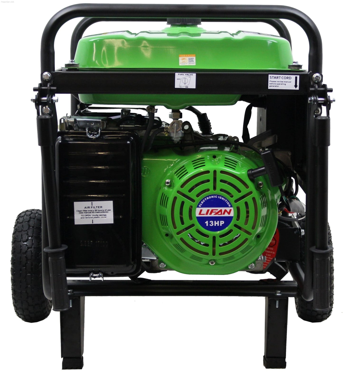 Gas Generators - LIFAN Power USA 6600-Watt 13hp Gas Powered Portable Generator With Electric And Recoil Start