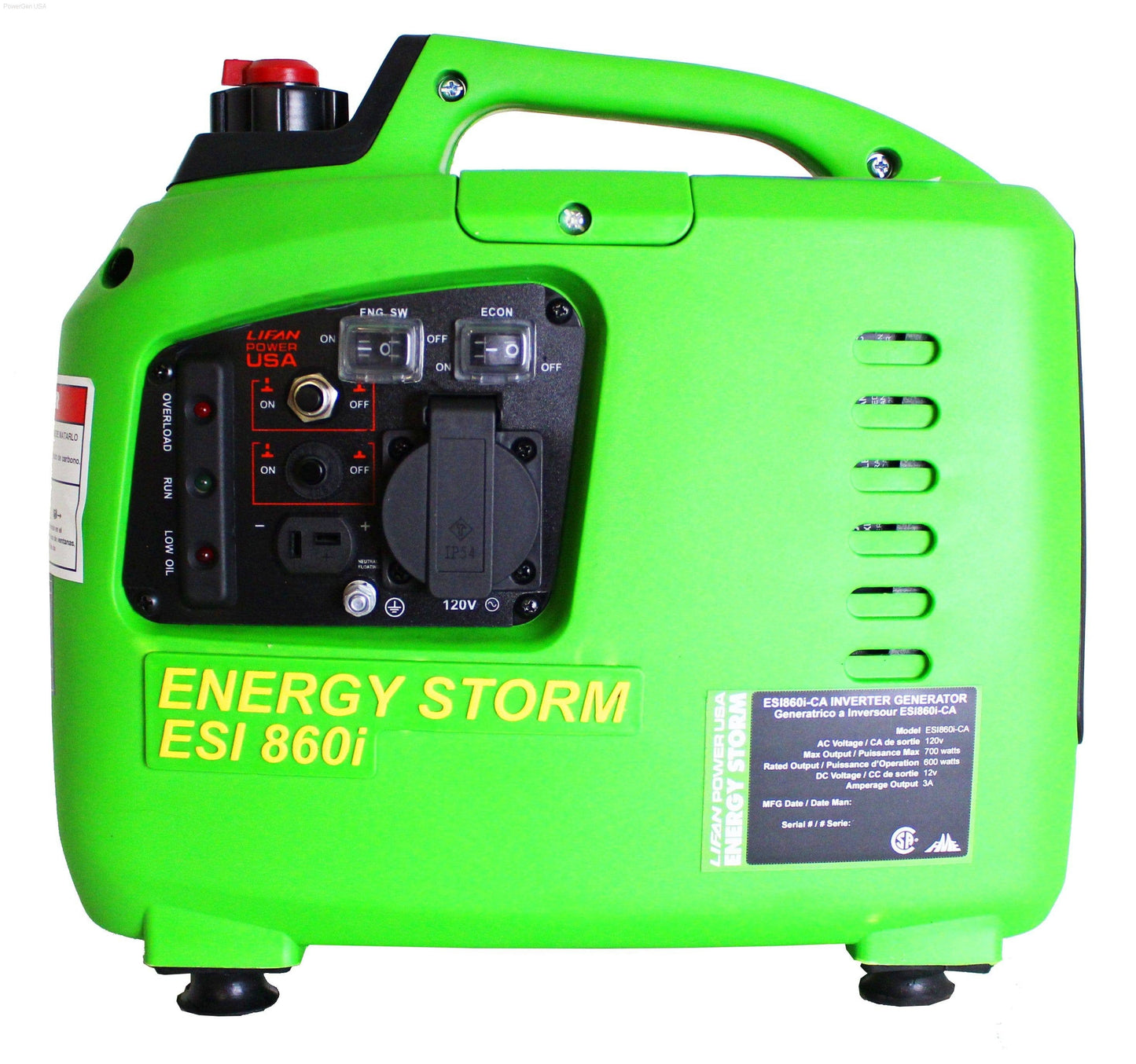 Gas Generators - LIFAN POWER USA 700 Watt Digital Inverter Generator Recoil Start