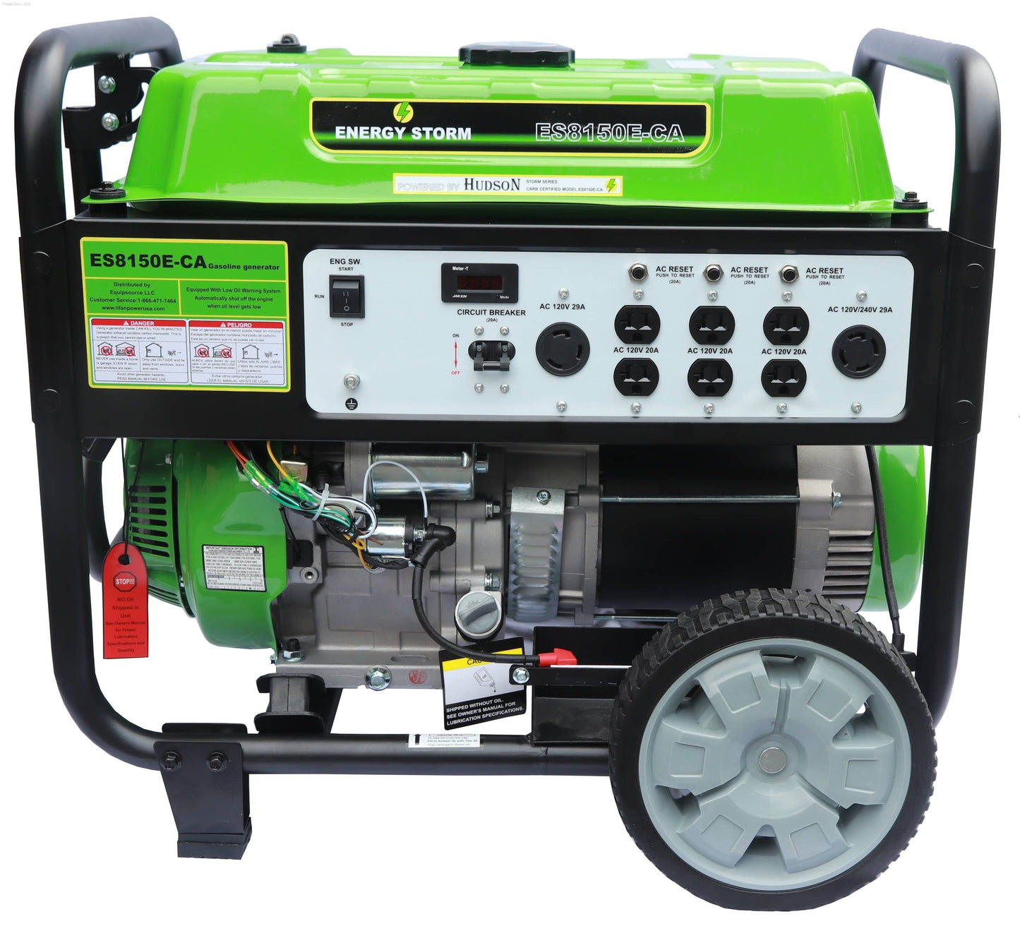Gas Generators - LIFAN Power USA 8000W ES Generator - 15MHP W/Recoil/Elec Start - CARB