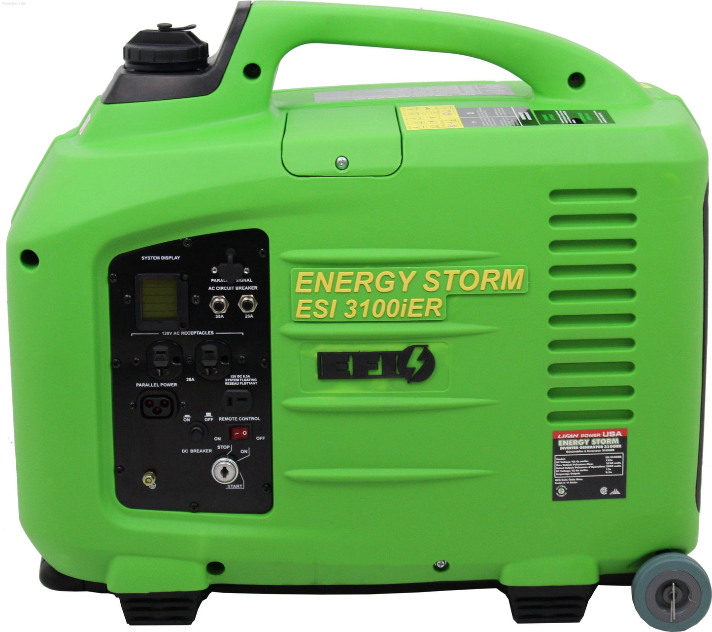 Gas Generators - LIFAN POWER USA Electronic Fuel Injected 3100 Watt Digital Inverter Generator