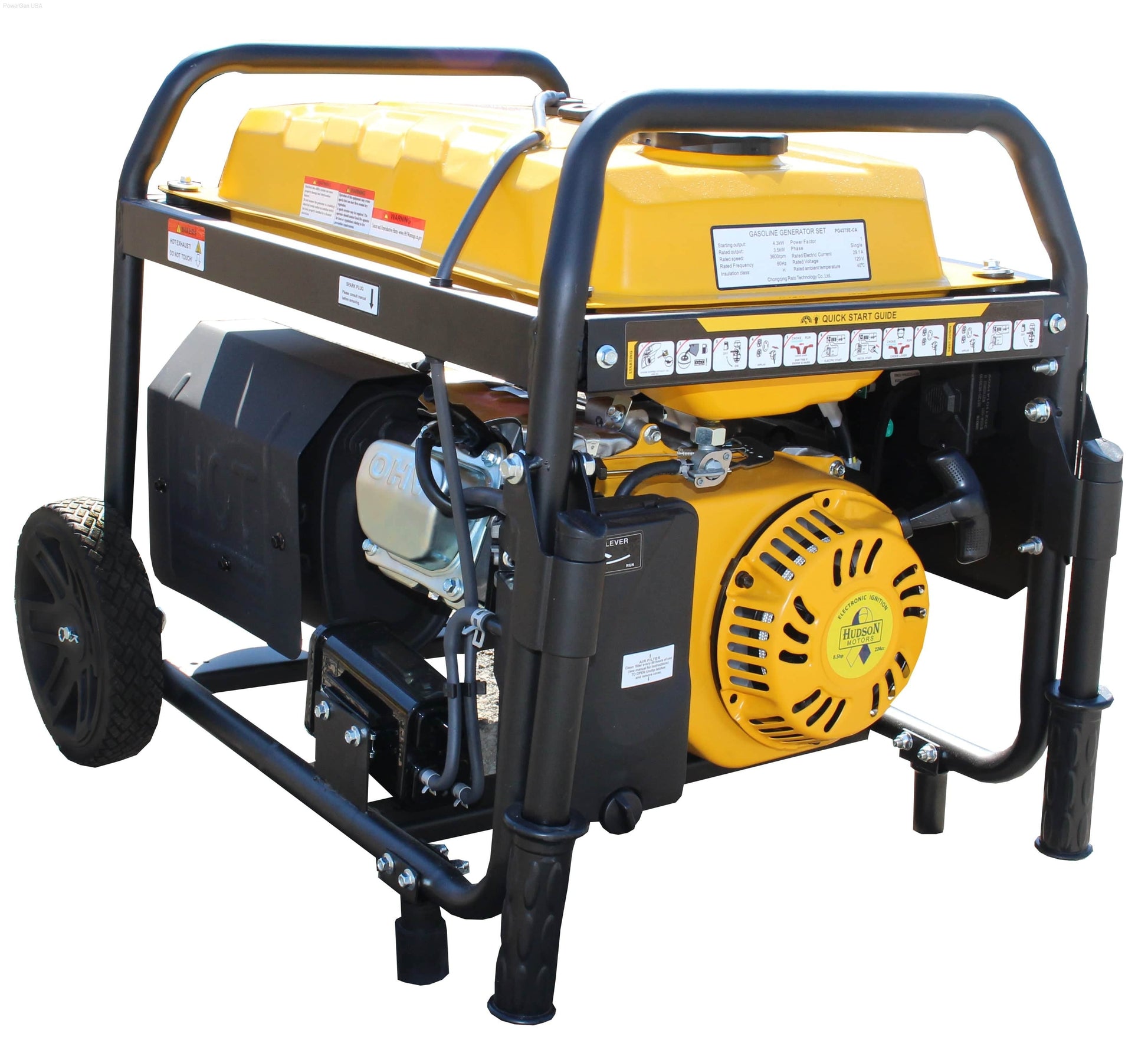 Gas Generators - LIFAN Power USA PG4375E-CA / 4375W Surge 3500W Rated Electric / Recoil Start Open Frame Generator