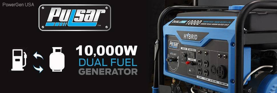 Dual Fuel Hybrid - Pulsar PG10000B16- 10,000W Dual Fuel Portable Generator With Switch & Go Capability