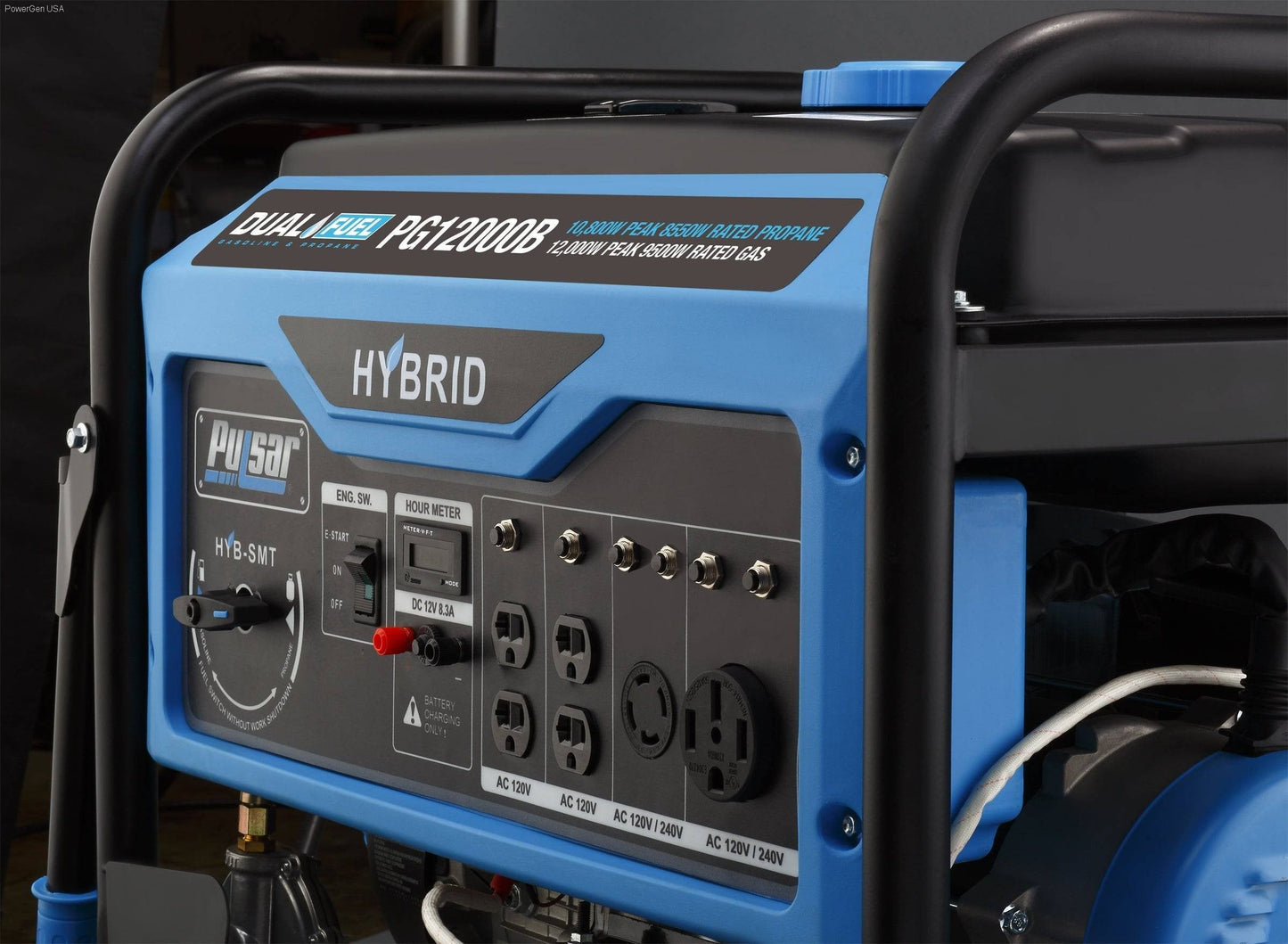 Dual Fuel Hybrid - Pulsar PG12000B-12,000W Dual Fuel Portable Generator With Electric Start And Switch & Go Technology