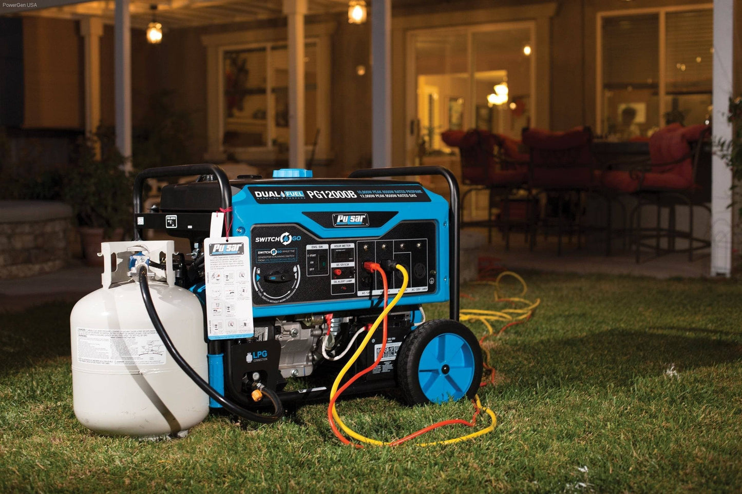 Dual Fuel Hybrid - Pulsar PG12000B-12,000W Dual Fuel Portable Generator With Electric Start And Switch & Go Technology