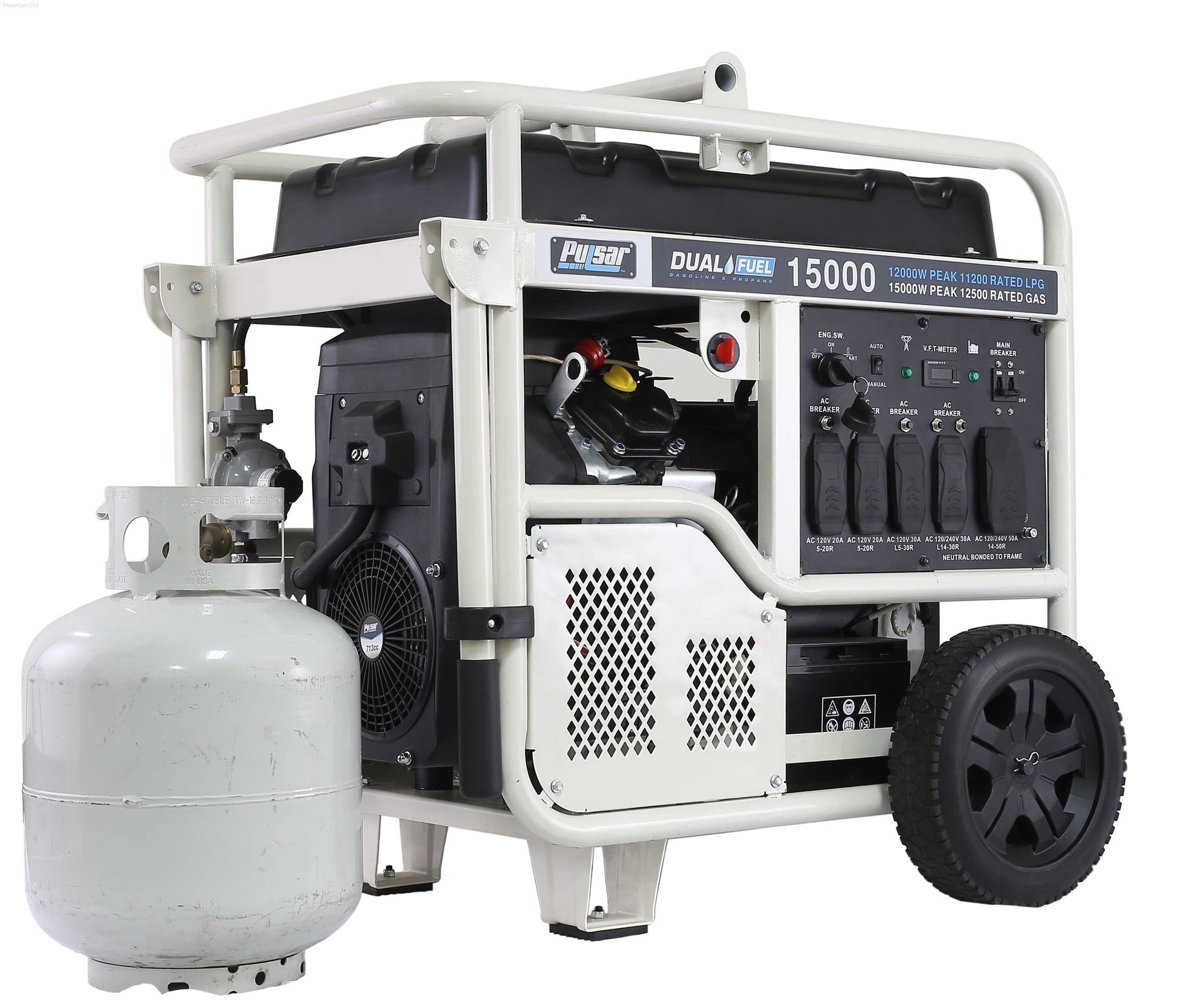 Dual Fuel Hybrid - Pulsar PG15KVTWB-15,000W Dual Fuel Portable Generator
