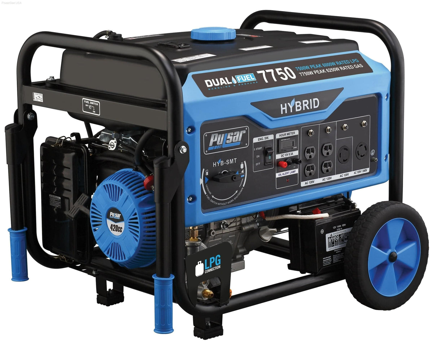 Dual Fuel Hybrid - Pulsar PG77750B- Dual Fuel Generator With Switch & Go Capability