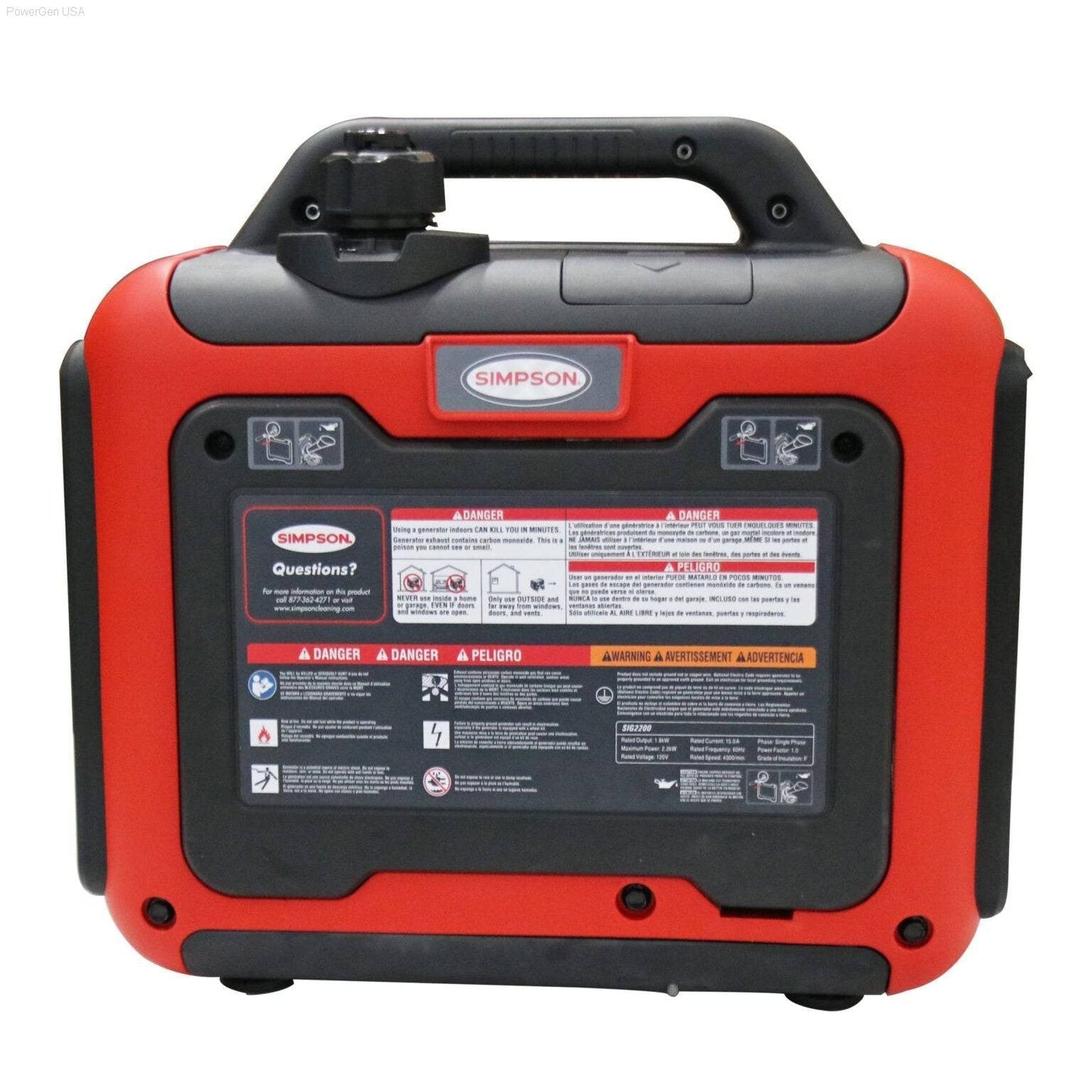 Gas Generators - SIMPSON Portable 1800-Watt Inverter Generator