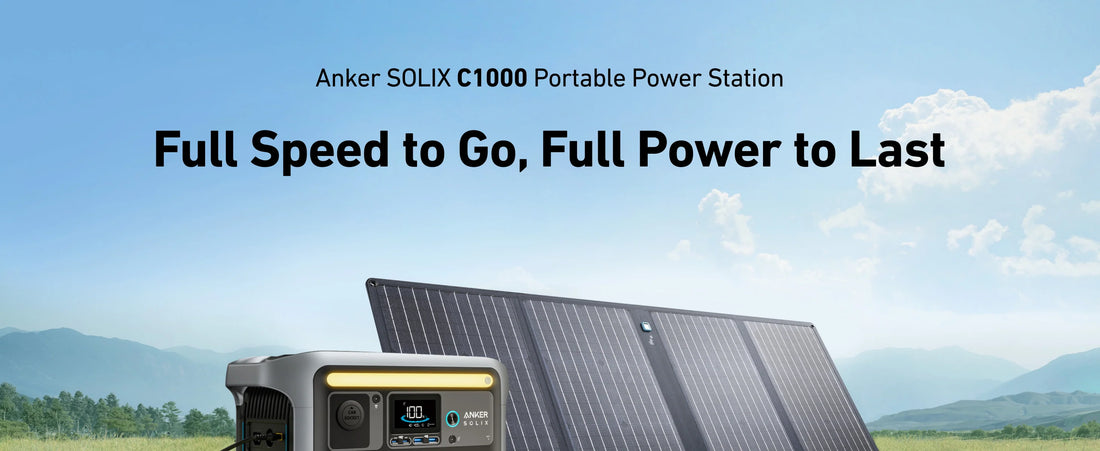 Anker SOLIX C1000X Portable Power Station with Anker 625 Solar panel