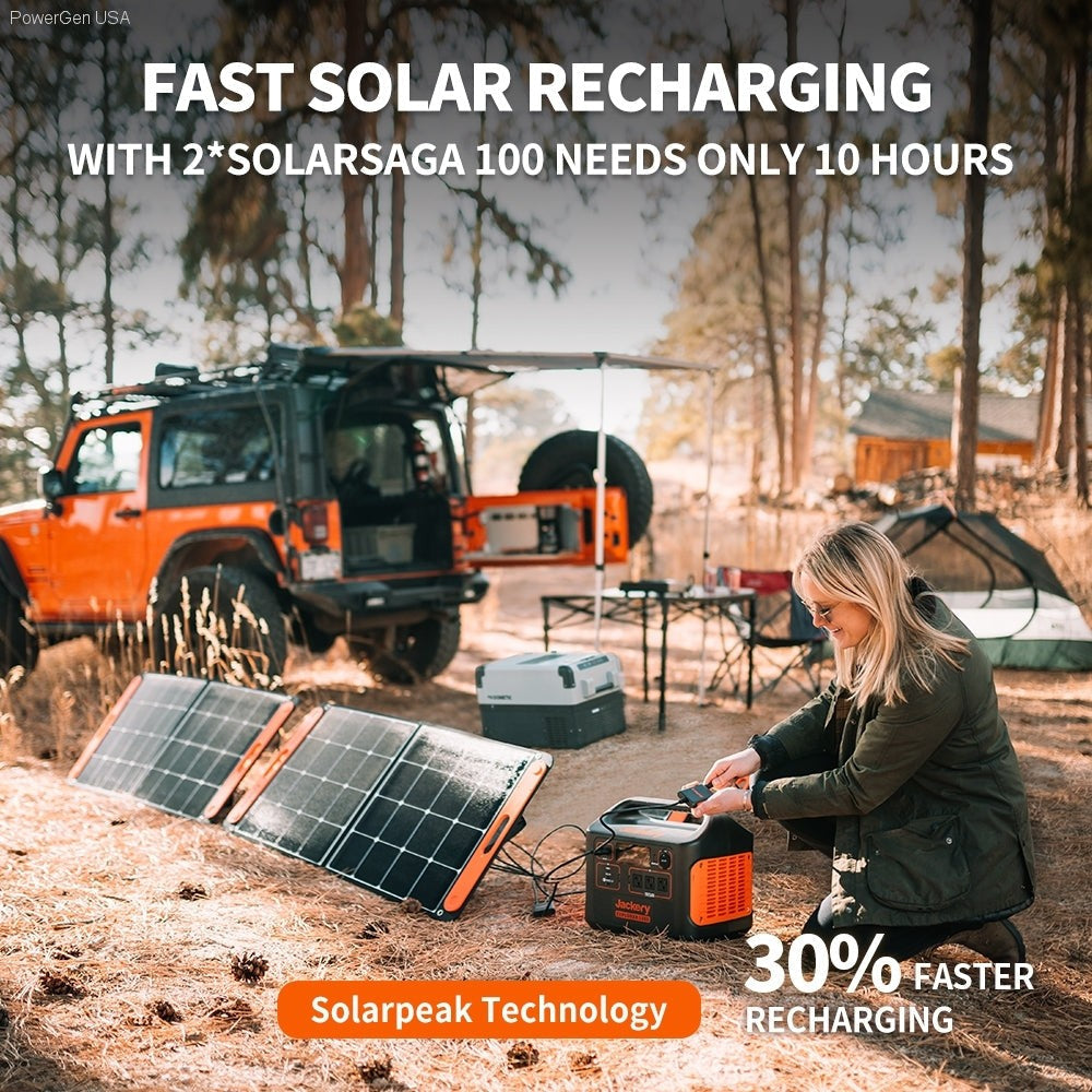 Solar & Battery Powered - Jackery Solar Generator 1500_2SS100 - 1*Explorer 1500 + 2 * SolarSaga 100W