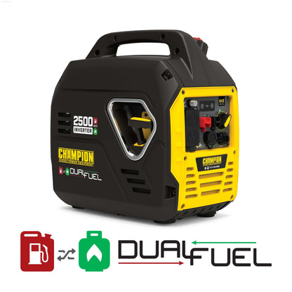 Dual Fuel Hybrid - Champion 2500-Watt Ultralight Portable Dual Fuel Inverter Generator