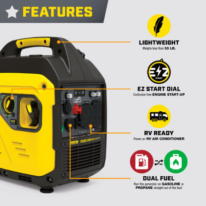 Champion 201050 4000W Dual Fuel Inverter with CO Shield® - PowerGen USA