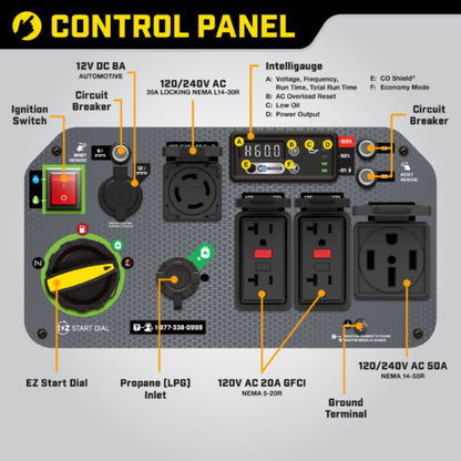 Champion 201175 8500W Electric Start Dual Fuel Inverter with CO Shield - PowerGen USA
