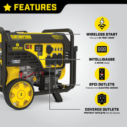 Champion 201182 7500W Wireless Start Generator with CO Shield® - PowerGen USA