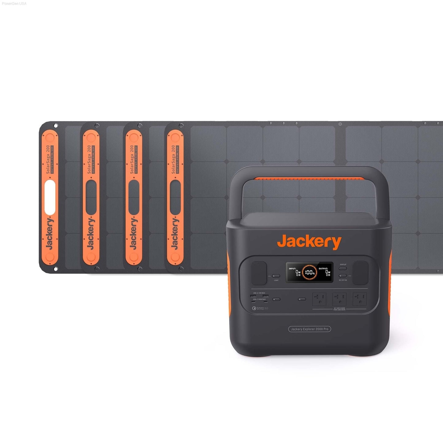 Solar & Battery Powered - Jackery Solar Generator 2000 Pro_4SS200 - 1*Explorer 2000 Pro + 4 * SolarSaga 200W