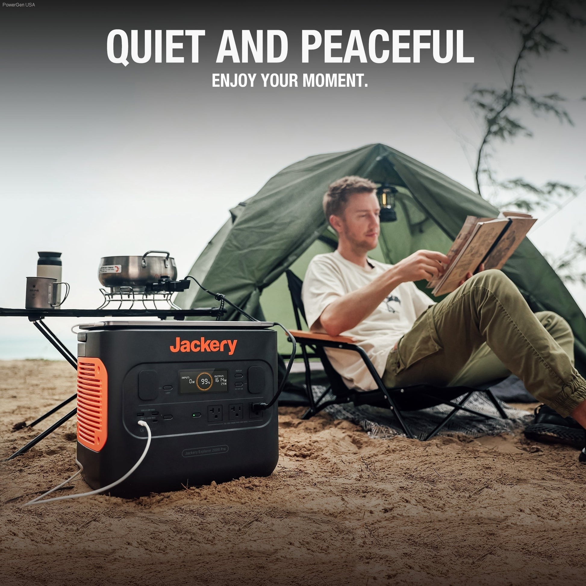 Solar & Battery Powered - Jackery Solar Generator 2000 Pro_4SS200 - 1*Explorer 2000 Pro + 4 * SolarSaga 200W