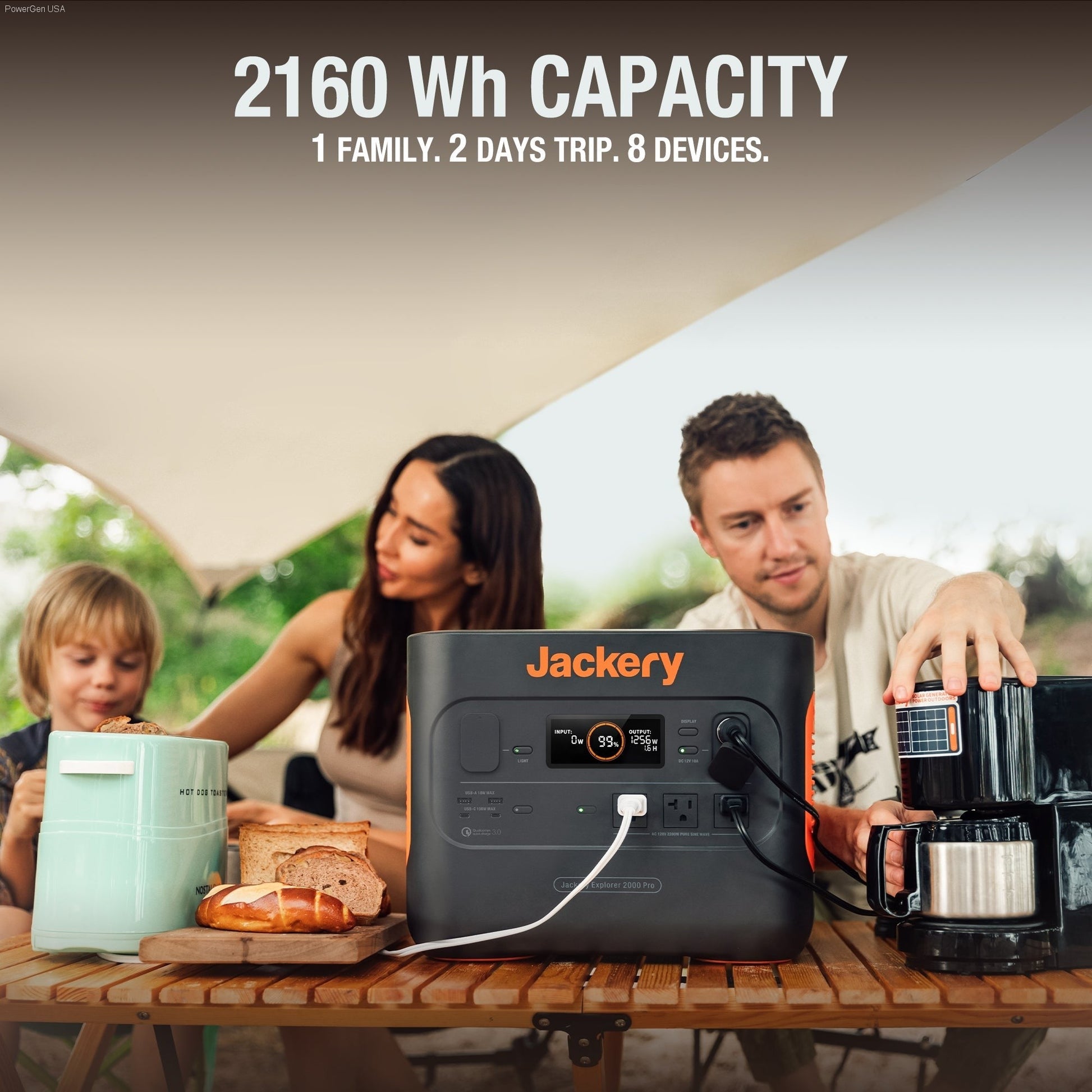 Solar & Battery Powered - Jackery Solar Generator 2000 Pro_4SS200 - 1*Explorer 2000 Pro + 4 * SolarSaga 200W